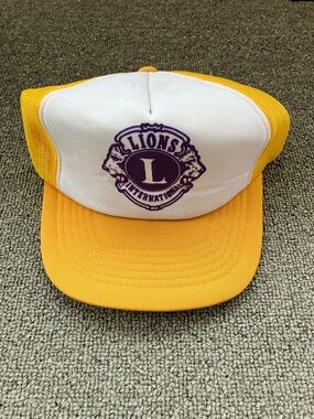 Lions International Yellow & White Mesh Trucker Hat